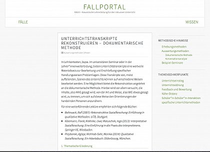 Hallesches Fallportal - Leitfäden und Methodik