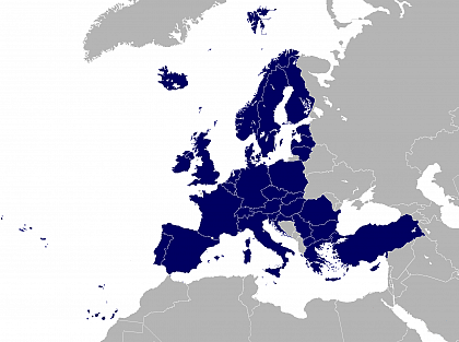 Lnderbersicht Erasmus Europa (Teilnehmende Lnder dunkelblau)