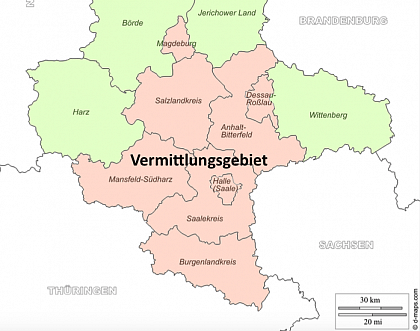 Vermittlungsgebiet des Praktikumsbüros