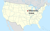 Lage von Waverly, Iowa (Karte: Wikimedia, CC)