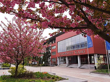 Rektoratsgebude am Campus der Schlesischen Universitt Katowice (Foto: https://pl-m-wikipedia-org.translate.goog/wiki/Plik:U%C5%9A_rektorat_deptak.jpg?_x_tr_sl=pl&_x_tr_tl=de&_x_tr_hl=de&_x_tr_pto=sc)