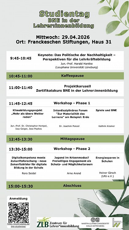 Ablaufplan des Studientages am 29.04.2026