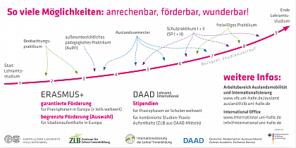 Beispiel�bersicht Internationale Aufenthalte im Lehramtsstudium (Bild: P. Gr�ttner/ ZLB Uni Halle)