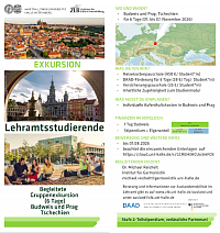 Flyer zur Exkursion nach Budweis und Prag